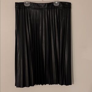 Charlotte Russe Black leather Pleated A-Line Skirt